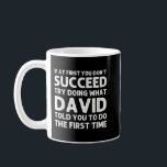 Caneca De Café DAVID Gift Name Personalizado Birthday Funny Crist<br><div class="desc">DAVID Gift Name Personalizado Birthday Engraçado Piada de Natal</div>