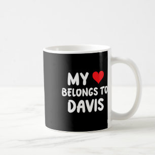 Caneca De Café Davis - Meu Coração Pertence a Davis - Amor