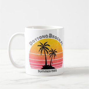 Caneca De Café Daytona Beach Retro Sunset Palms