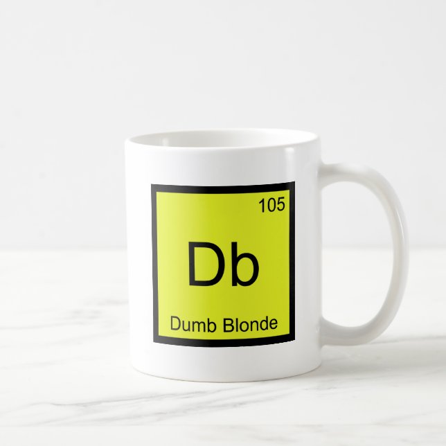 Caneca De Café Db - Símbolo de Elemento de Química Loira Dumb - F (Direita)