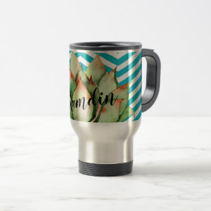 Caneca de café de 15 onças Personalizada Boho Cact