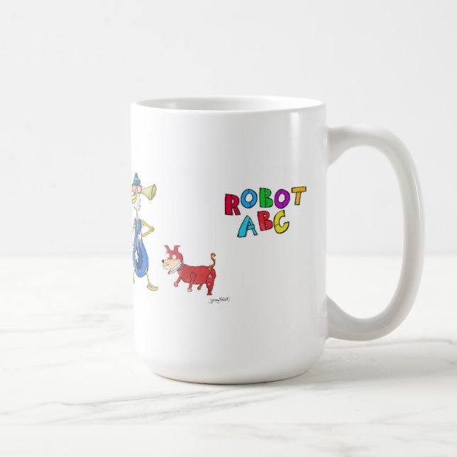 Caneca de café de ABC do robô pela caça de Jerry (Direita)