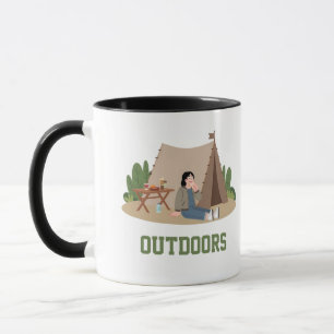 Caneca de Café de Acampamento ao Ar Livre Elegante