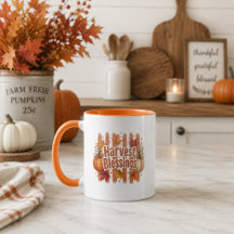 Caneca de Café de Ação de Graças Colheita de Bênçã