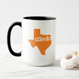 Caneca de café de Aledo Texas - alaranjada & pret