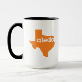 Caneca de café de Aledo Texas - alaranjada & preta