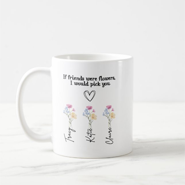 Caneca de Café de Amizade de Flor de Nascimento Pe (Esquerda)