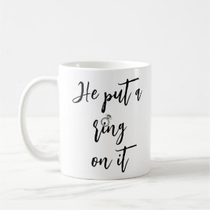 Caneca de Café de Anel de Noivado Romântico