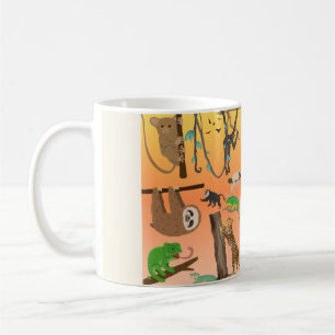 Caneca de Café de Animais Fofos da Selva Preguiç