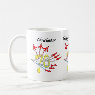 Caneca de Café de Aniversário de 70 anos dos Aviõe