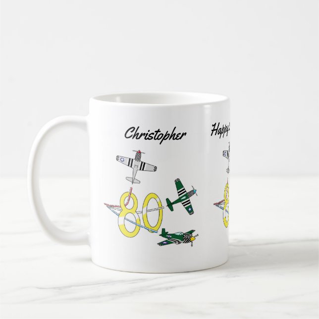 Caneca de café de aniversário de 80 anos dos Musta (Esquerda)