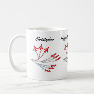 Caneca de Café de Aniversário de Aviões a Jato Ver
