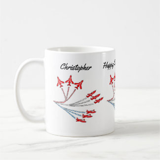 Caneca de Café de Aniversário de Aviões a Jato Ver