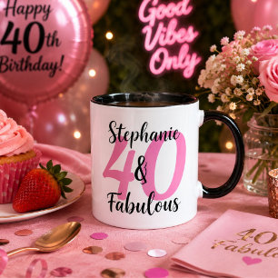 Caneca de Café de Aniversário Personalizada 40 & F