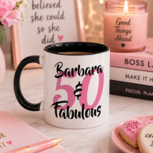 Caneca de café de aniversário personalizada 50 & F