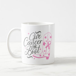 Caneca De Café Dê ao Câncer de Mama a Bota Laço Rosa de Conscient