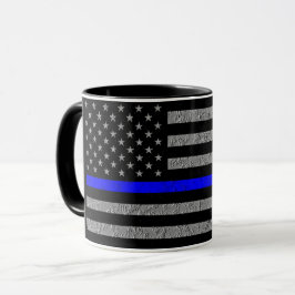 CANECA DE CAFÉ DE APOIO À LINHA AZUL FINO POLICIAL