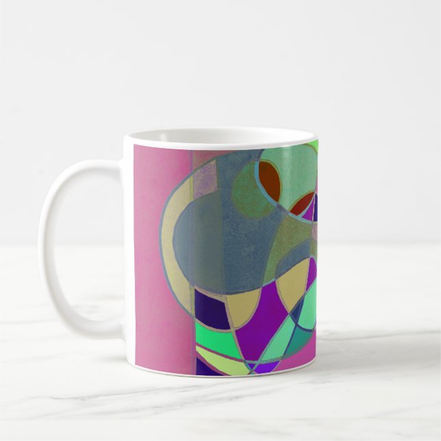 Caneca de Café de Arte Abstrata "Abstrato Colorido (Esquerda)