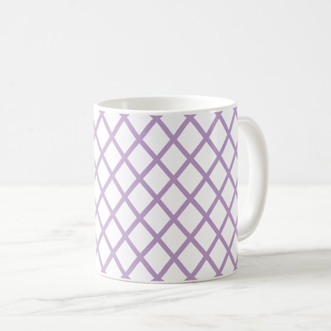 Caneca de Café de Arte Moderna Abstrata Lavanda (Frente Esquerda)