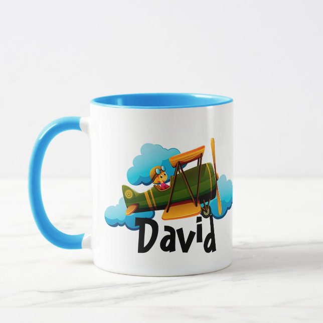 Caneca de café de avião personalizada (Esquerda)