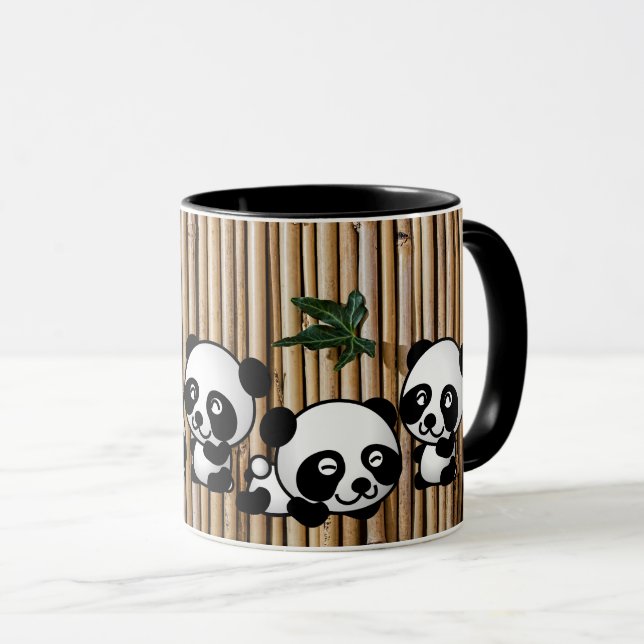 Caneca de café de bambu da panda (Frente Esquerda)