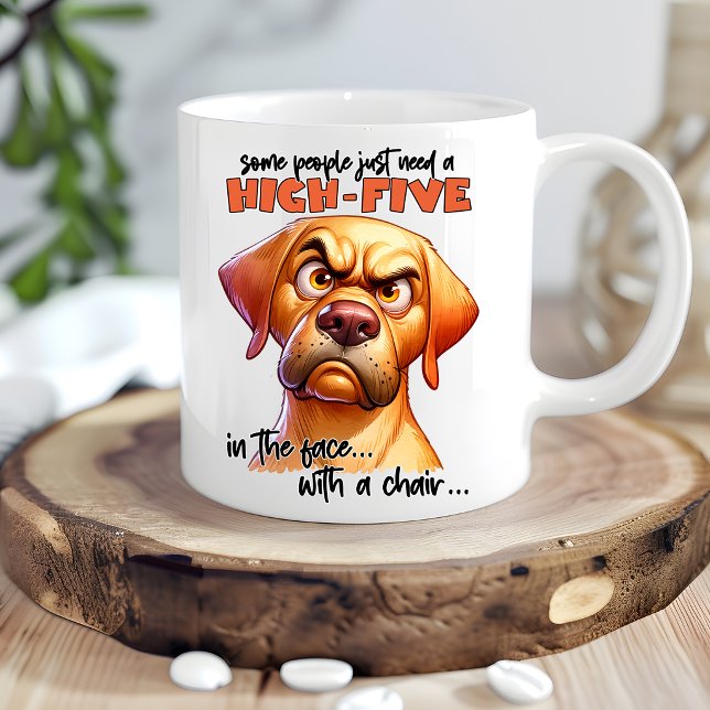 Caneca de Café de Cachorro Engraçado Humor de Cach (Criador carregado)