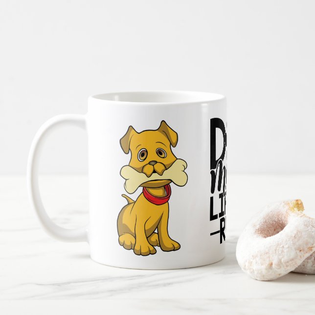 Caneca de café de cachorro engraçado presente da m (Com Donut)