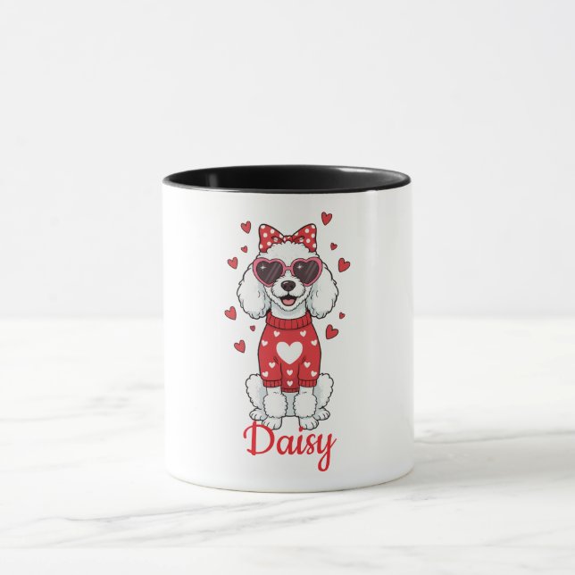Caneca de café de cachorro Poodle Dia dos Namorado (Centro)