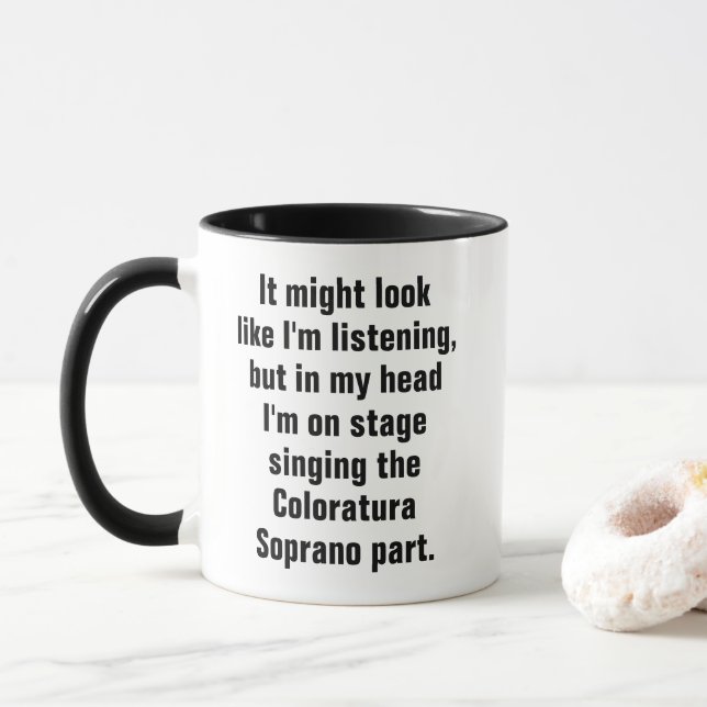 Caneca de Café de Cantora de Ópera Engraçada para  (Com Donut)