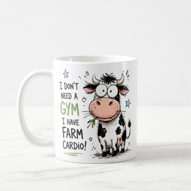 Caneca de Café de Cardio da Fazenda da Vaca Engraç (Esquerda)