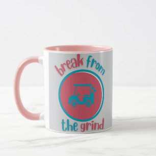 Caneca de Café de Carrinho de Golfe Rosa