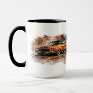Caneca de Café de Carro Americano Antigo e Potente