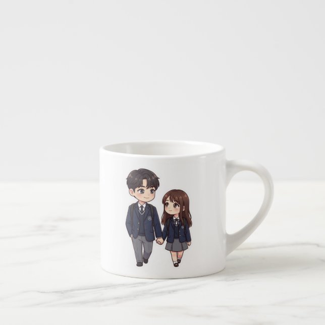 Caneca de Café de Casal de Estudantes de K-Drama F (Direita)