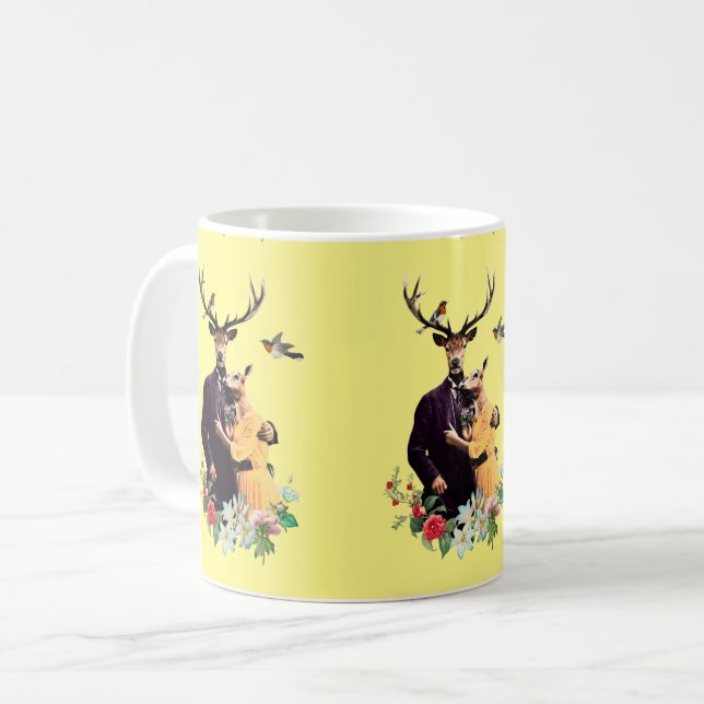 Caneca de Café de Casal de Veado Adorável (Frente Esquerda)