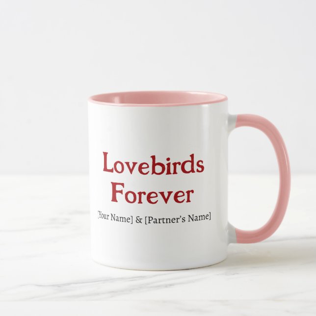 Caneca de Café de Casal Personalizada Lovebirds Fo (Direita)