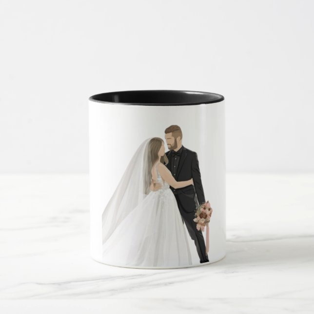 Caneca de Café de Casamento com Foto Personalizada (Centro)