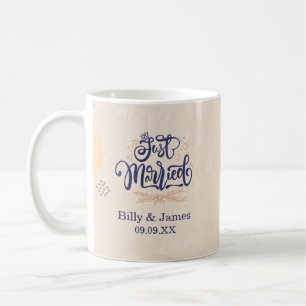 Caneca de Café de Casamento Estética Boho Neutra