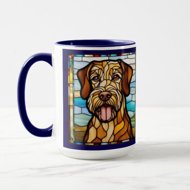 Caneca de Café de Cerâmica Airedale Fofa (Esquerda)