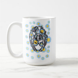 Caneca de Café de Cerâmica com Gambá Fofo e Flores