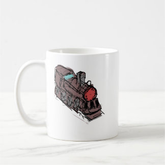 Caneca de Café de Cerâmica com Locomotiva a Vapor