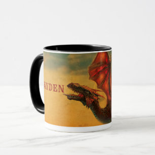 Caneca de Café de Cerâmica Dragão Personalizada