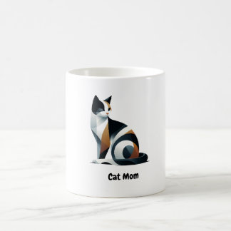 Caneca de Café de Cerâmica Mãe Gata Calico Fofa