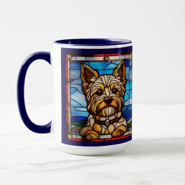 Caneca de Café de Cerâmica Yorkie Fofa (Esquerda)