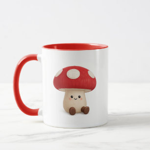 Caneca de Café de Cogumelo Kawaii Fofa