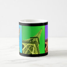 Caneca de café de Colorized da torre Eiffel