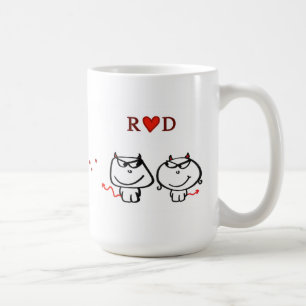 Caneca De Café De "coração D R (uma inicial somente) "