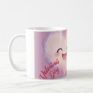 Caneca de Café de Coração do Dia dos Namorados Fof