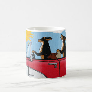 Caneca de café de cruzamento dos cães