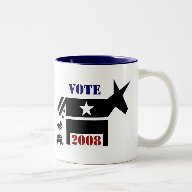 CANECA DE CAFÉ DE DEMOCRATA DO VOTO EM 2008 (Direita)