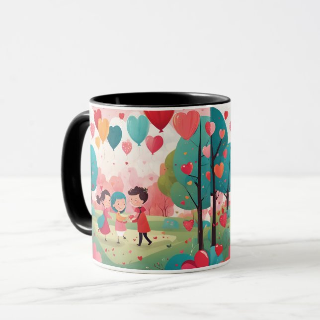 caneca de café de dia de os namorados giro (Frente Esquerda)